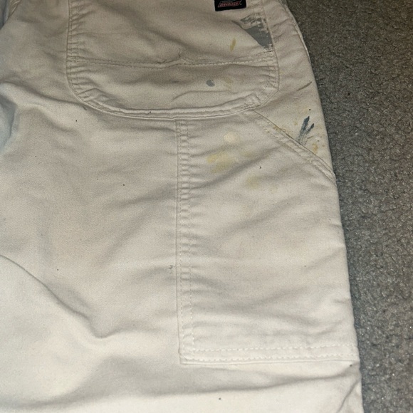 White Dickies Carpenter Painter Pants Distress Grunge Splatter 32x32 Men’s Baggy - Picture 12 of 15